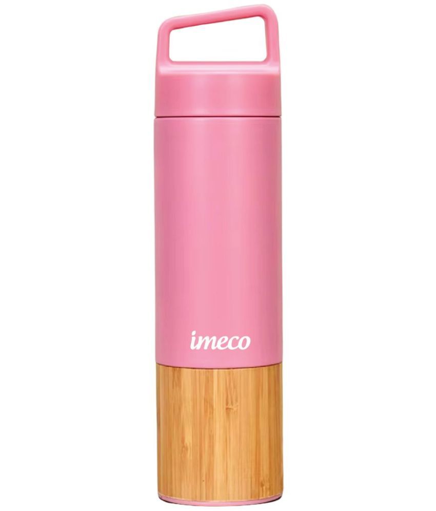     			I'm Eco ECO-EDGE Pink Bamboo Water Bottle 600 mL ( Set of 1 )