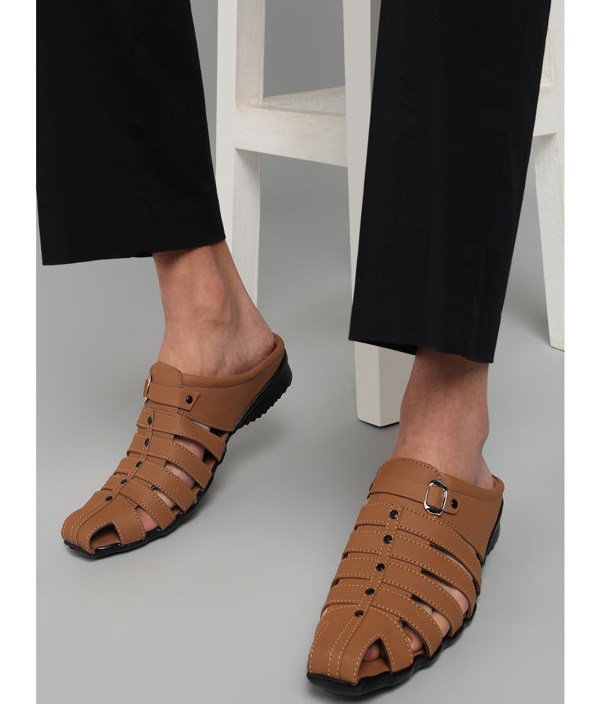     			RAGE GAZE - Tan Men's Sandals