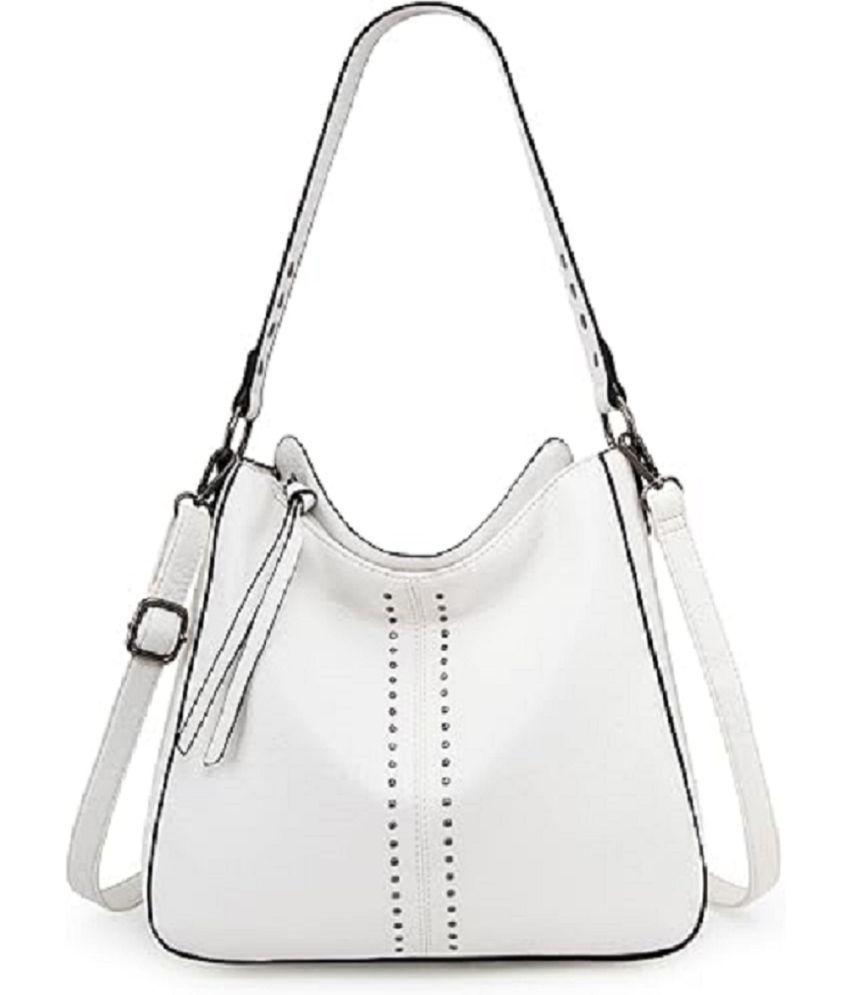     			SAKWOODS Hobo Bag PU Set of 1 ( White )