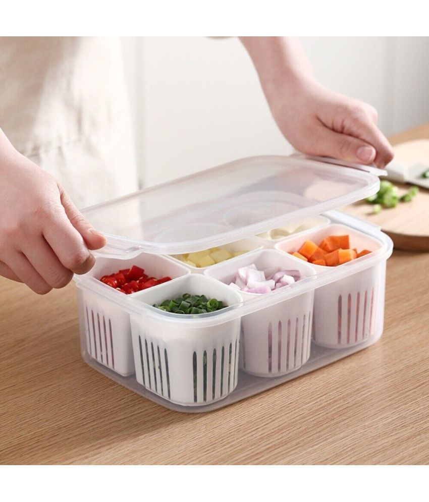     			Stysol Fridge Container Plastic White Multi-Purpose Container ( Set of 1 )