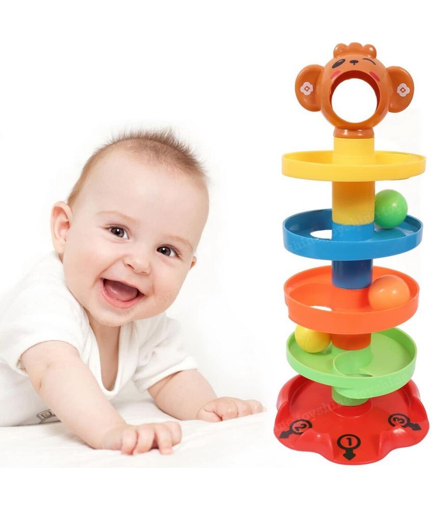     			Stysol Roll Ball 5 Layer Ball Drop and Roll Swirling Tower for Baby and Toddler Development Educational Toys Stack Drop and Go Ball Ramp 3 Spinning Toy