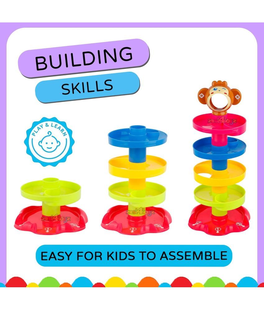     			Stysol Roll Ball Tower for Toddlers, Ball Drop and Roll Swirling Tower Educational Brain Development Toy Activity & Learning Monkey Toys for Kids Best Gift for Children (5 Layer)