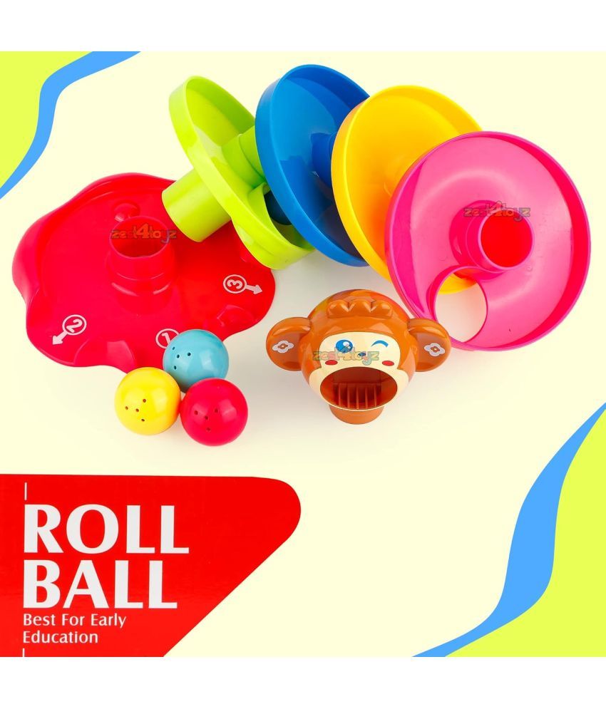     			Stysol Roll Swirling Tower for Baby & Toddler Educational Toys | Stack, Drop and Go Ball Ramp Toy Set Includes 3 Spinning Activity Balls - Multicolor