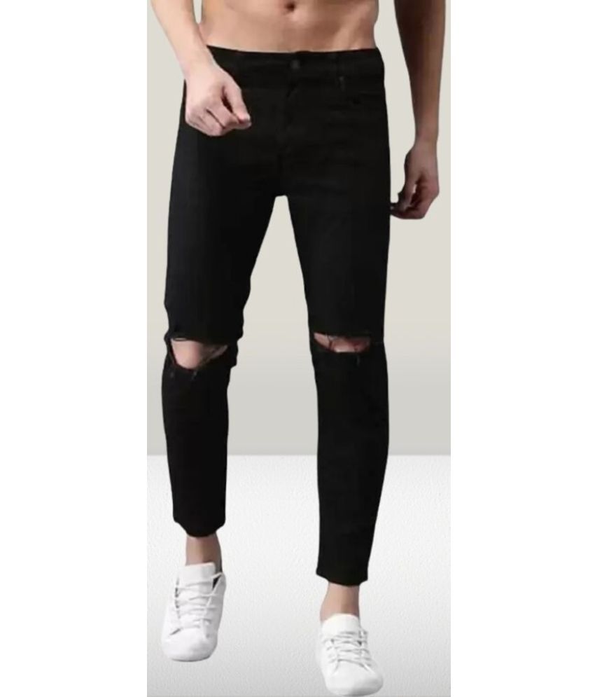     			WHATON Skinny Fit Distressed Men's Jeans - Black ( Pack of 1 )