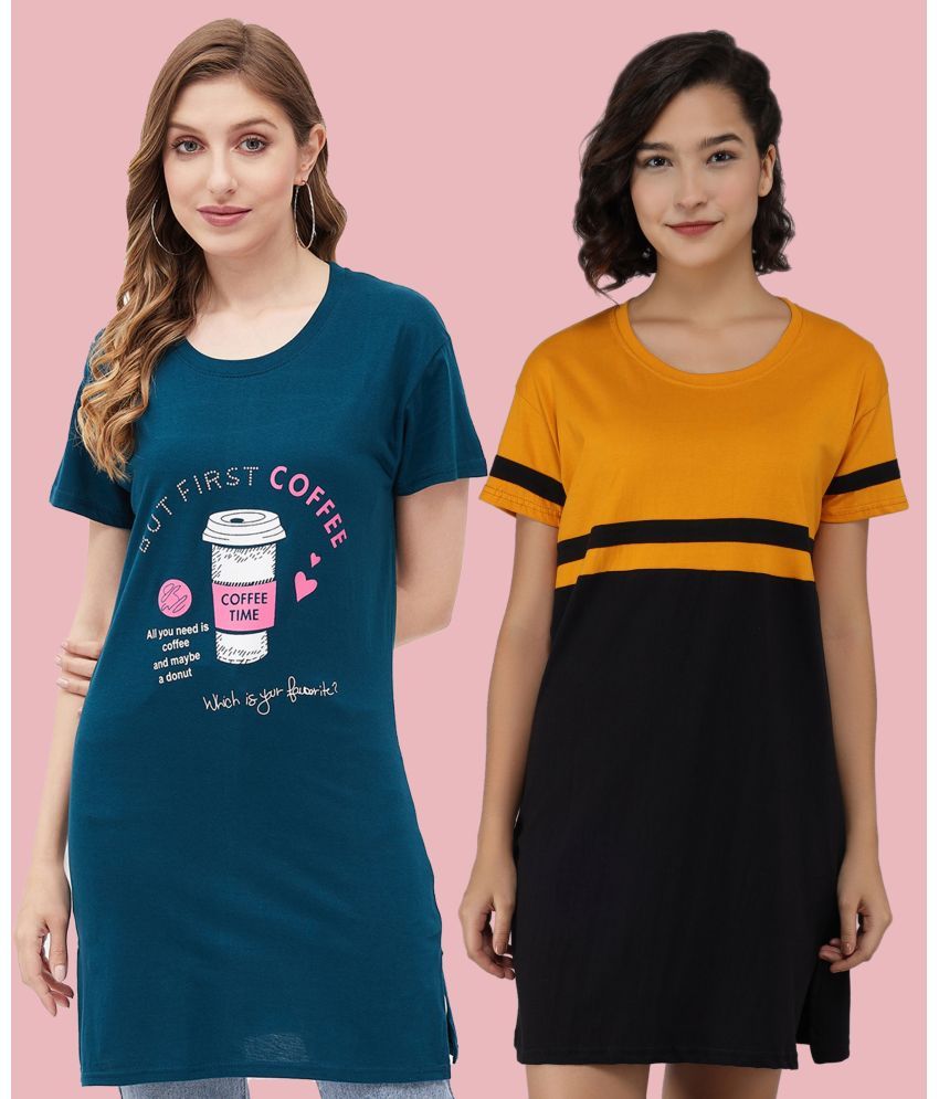     			Christy World Pack of 2 Cotton Women's T-Shirt ( Multicolor )