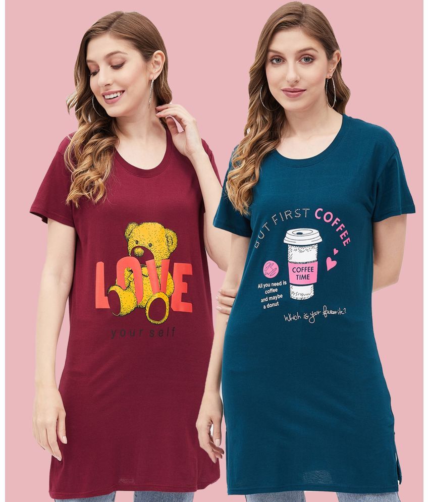     			Christy World Pack of 2 Cotton Women's T-Shirt ( Multicolor )