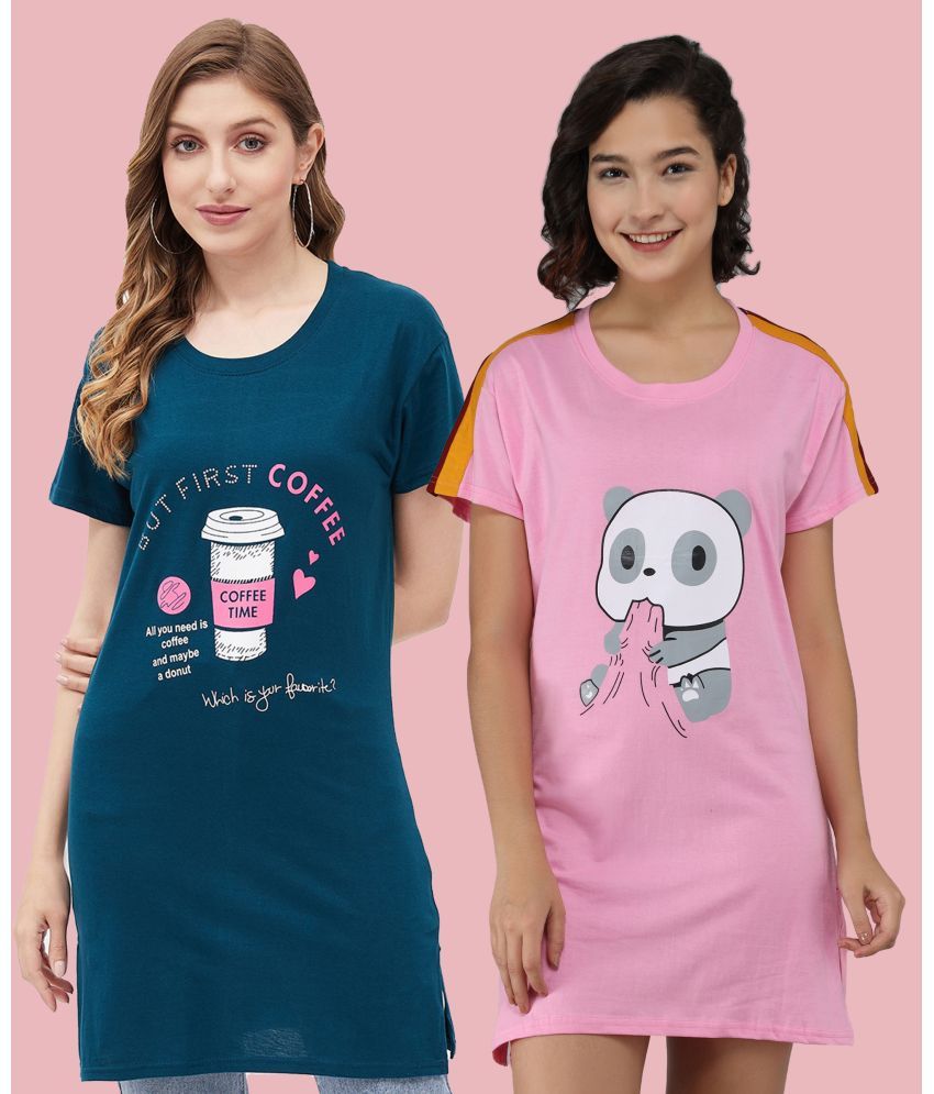     			Christy World Pack of 2 Cotton Women's T-Shirt ( Multicolor )