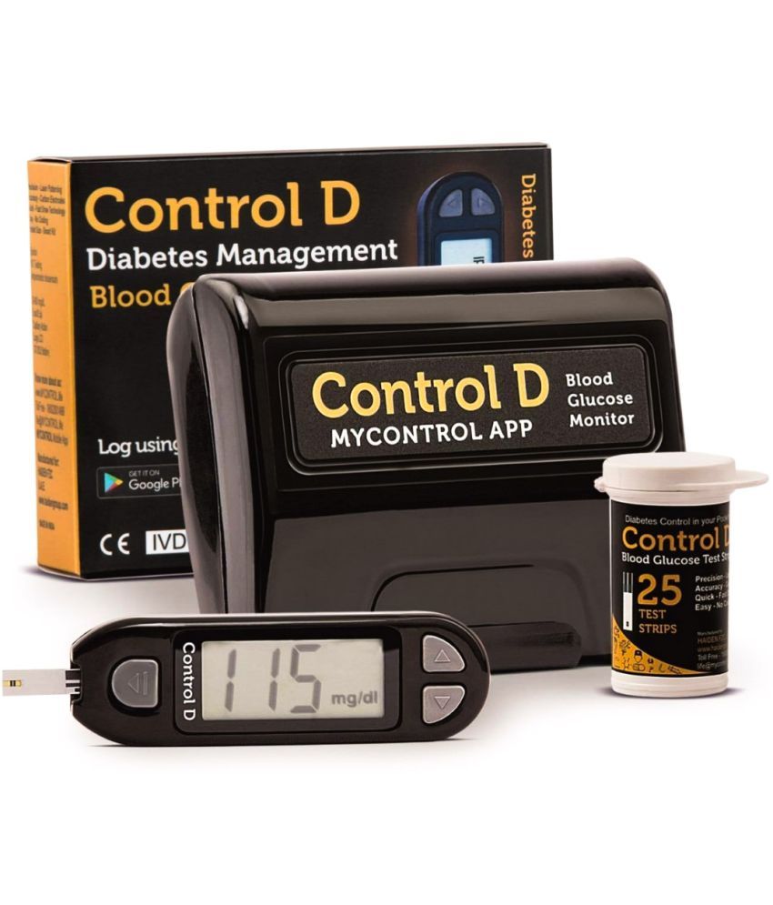     			Control D (Black) Kit with 25 Strips Glucometer