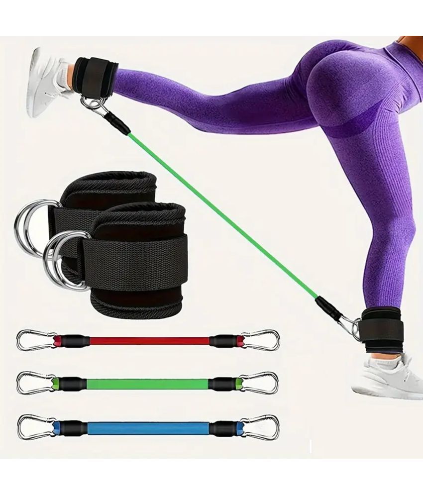     			Gjshop Ankle Straps With Resistance Bands For Women And Men Fitness Training