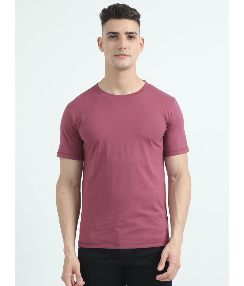     			NAUGHTY WILD Cotton Regular Fit Solid Half Sleeves Men's Round T-Shirt - Lavender ( Pack of 1 )