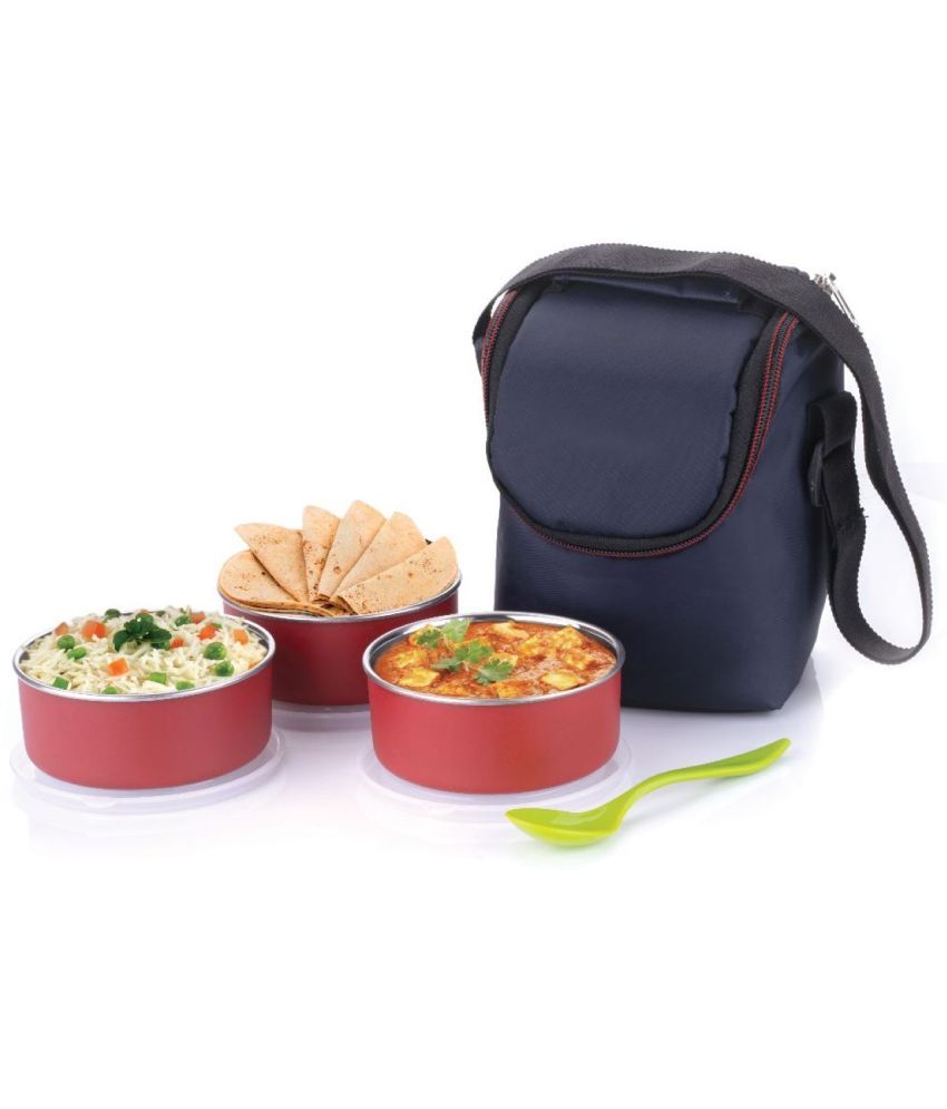     			NCMART 3 Container Lunch Box Stainless Steel Insulated Lunch Box 3 - Container ( Pack of 1 )