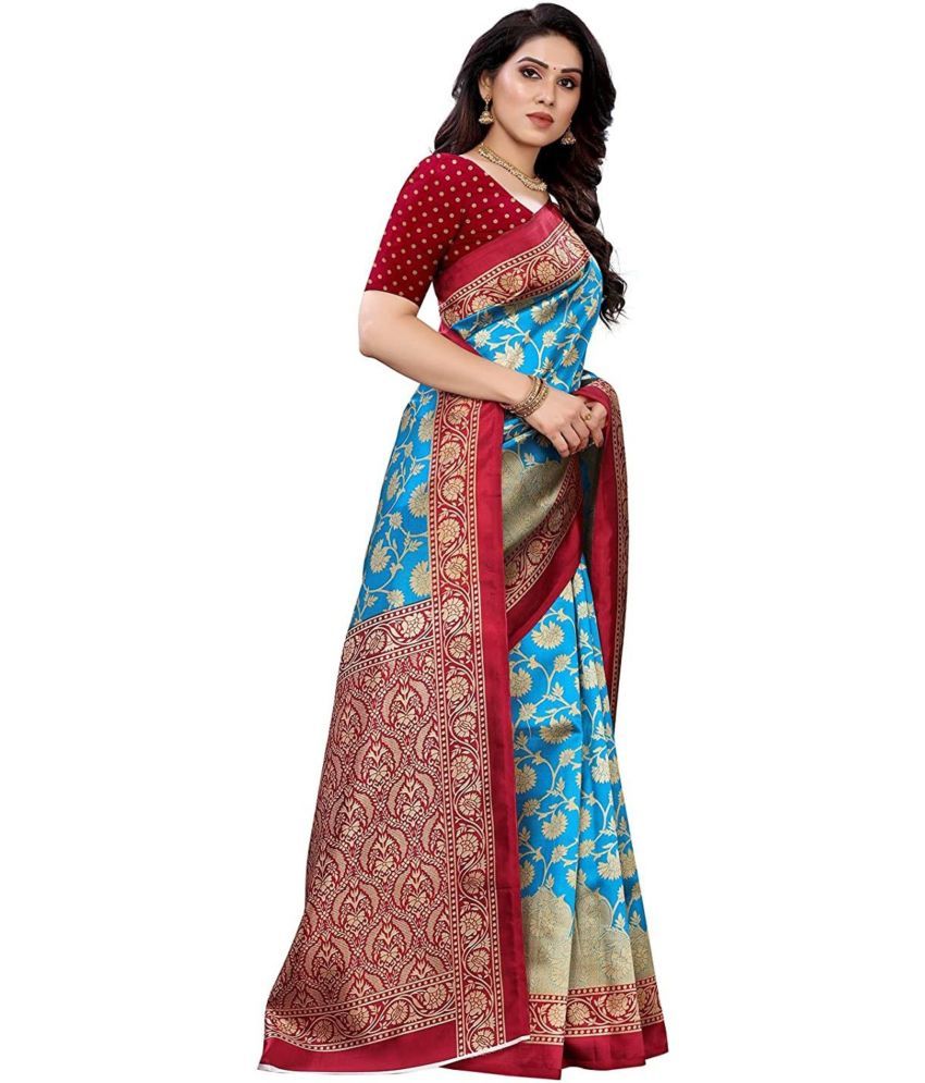     			Nandini Creation Art Silk Printed Saree With Blouse Piece ( Multicolor , Pack of 1 )