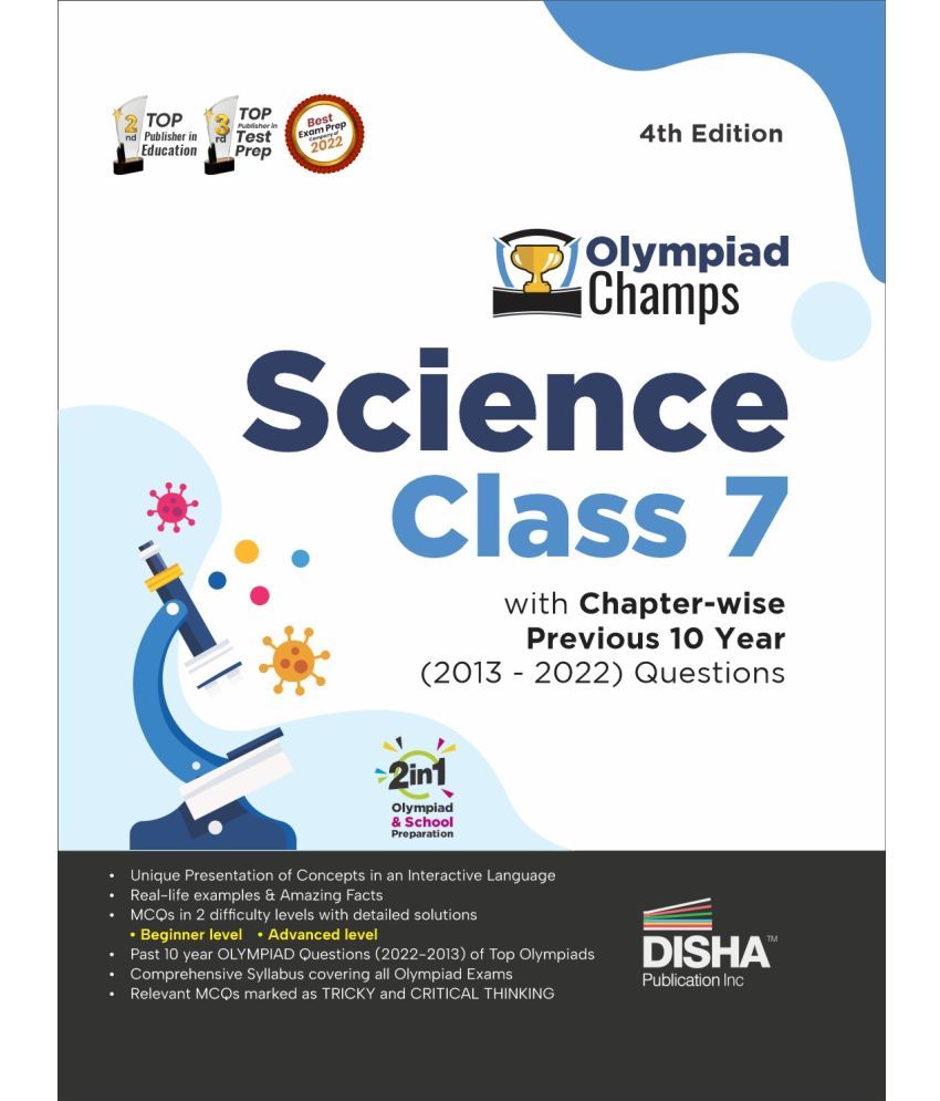     			Olympiad Champs Science Class 7 with Chapter-wise Previous 10 Year (2013 - 2022) Questions 4th Edition | Complete Prep Guide with Theory, PYQs, Past & Practice Exercise |