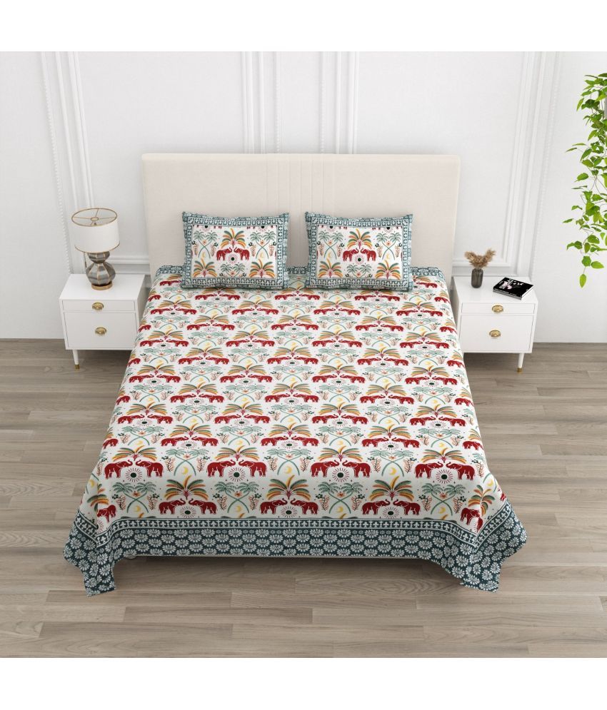     			Shubastik Cotton 1 Double Queen Bedsheet with 2 Pillow Covers ( Red )