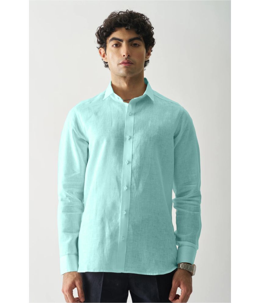     			VERTUSY Linen Regular Fit Solids Full Sleeves Men's Casual Shirt - Turquoise ( Pack of 1 )