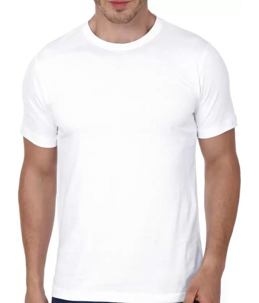     			code yellow Polyester Regular Fit Solid Half Sleeves Men's Round T-Shirt - White ( Pack of 1 )