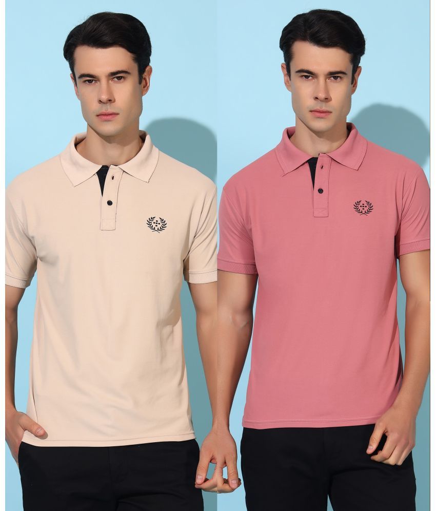     			Christy World Pack of 2 Polyester Regular Fit Solid Half Sleeves Men's Polo T Shirt ( Multicolor )