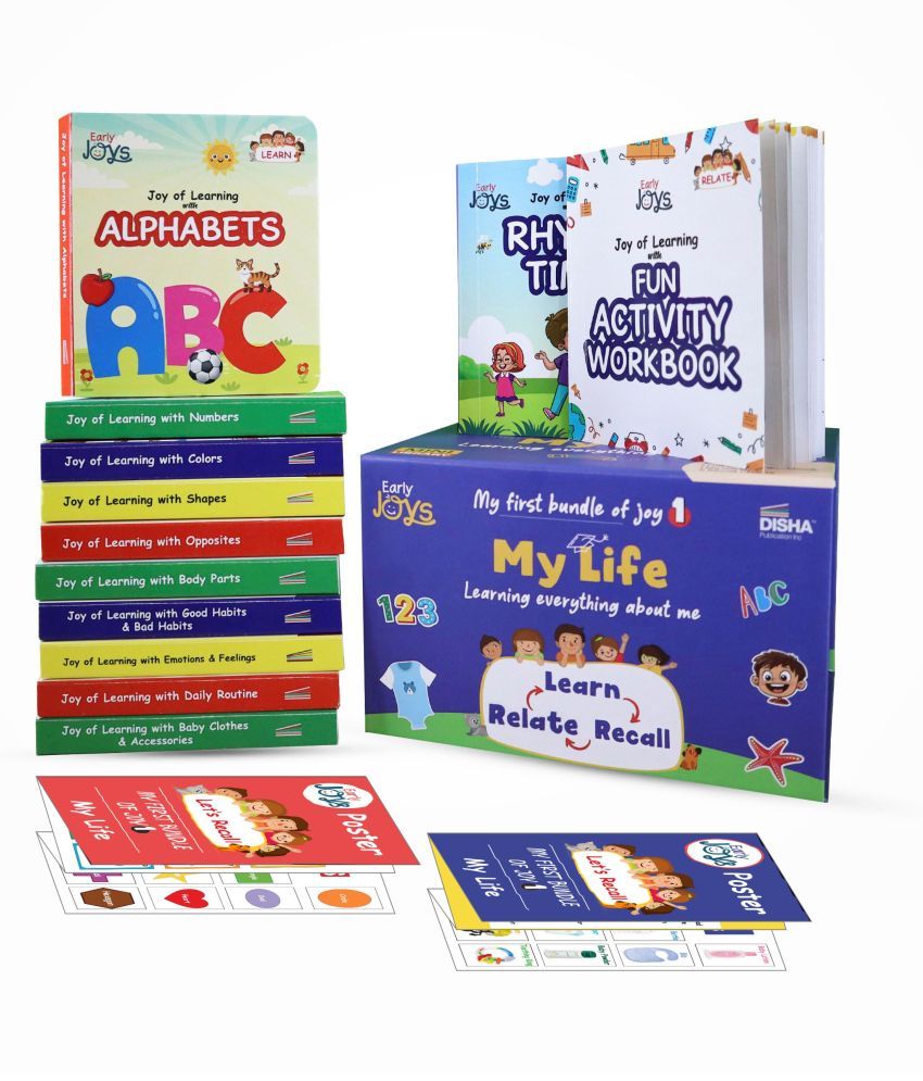     			Early Joys - My First Bundle of Joy Theme 1 - MY LIFE, Ages 1 to 5 | Learn, Recall & Relate | Mini Library Gift Boxset of 10 Board Books, 2 Activity/