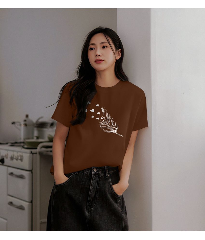     			FIRI Pack of 1 Cotton Blend Women's T-Shirt ( Brown )