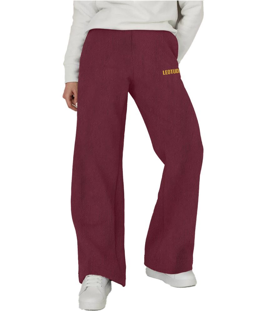     			Leotude Maroon Cotton Blend Women's Running Trackpants ( Pack of 1 )