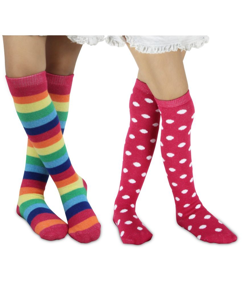     			Neska Moda Pack of 2 Unisex for Baby Cotton Full Length Socks ( Multi )