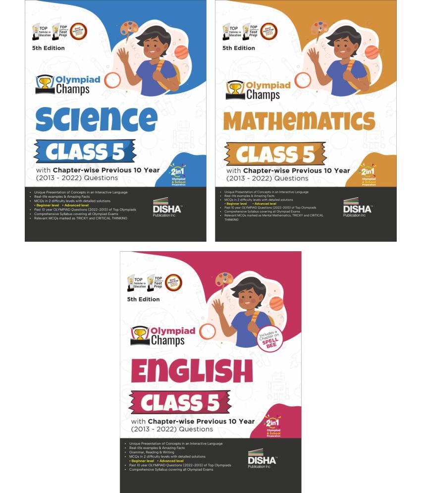     			Olympiad Champs Science, Mathematics, English Class 5 with Past Questions 5th Edition (set of 3 books)