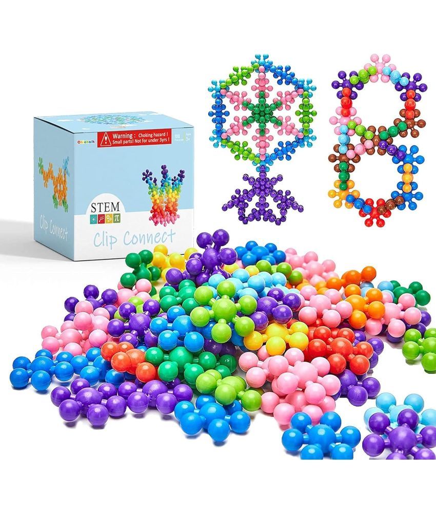     			Stysol 100 Pcs Building Blocks Stem Toys Educational Building Toys Discs Sets Snowflake Interlocking Solid Plastic Connecting Block Teaching Supplies for Preschool Boy and Girl Aged 3+ Learning Game