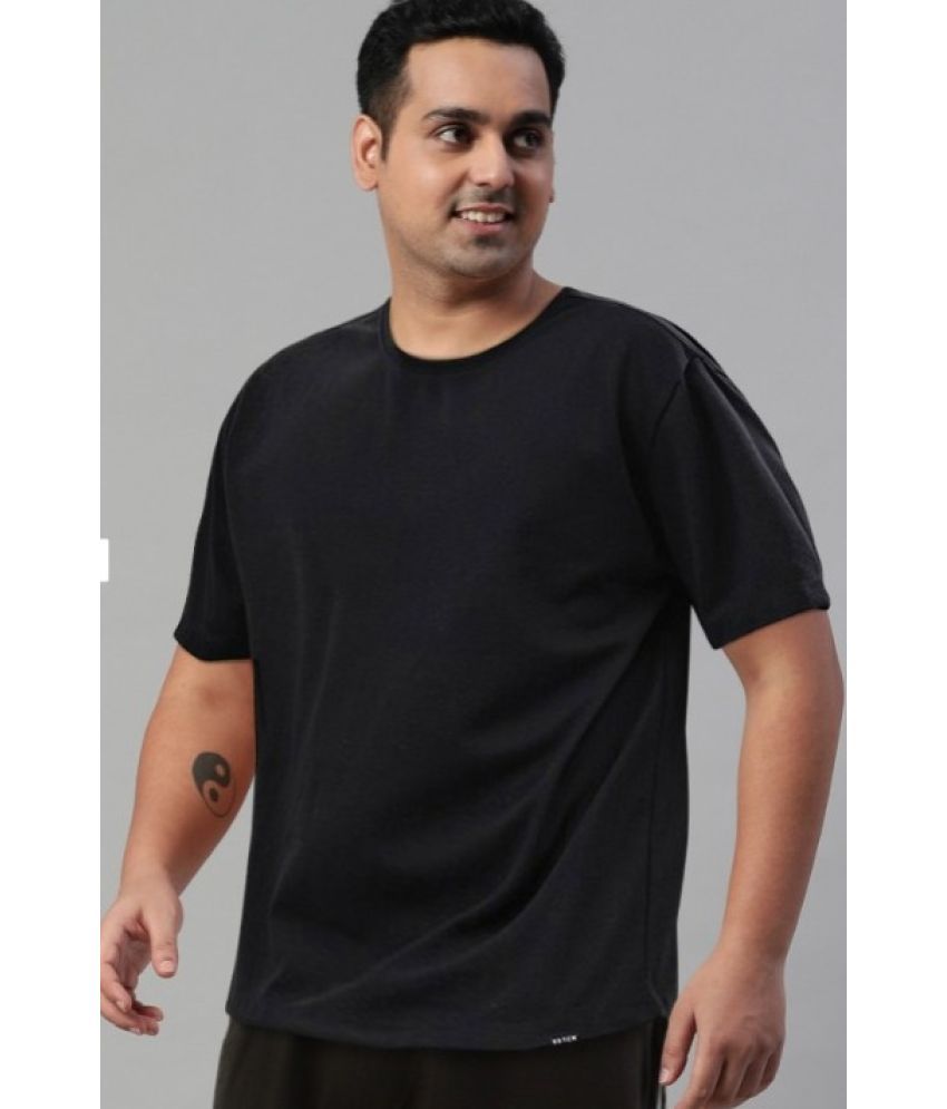     			AI CLUB Cotton Oversized Fit Solid Half Sleeves Men's Round T-Shirt - Black ( Pack of 1 )