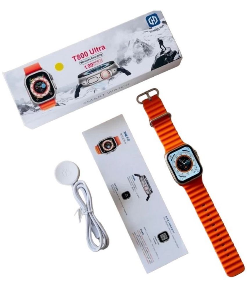     			Anjali Enterprise AMOLED BT Calling Smart Watch with Silicone Strap Upto 2-3 days Backup ( Orange )