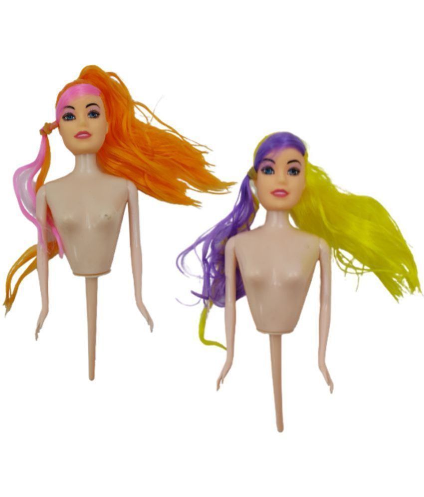     			Cake Doll Premium Barbie cake Doll Topper Food Grade material for making Doll Cake/Barbie Cake-Stylish hair Doll for Barbie Cake (2pcs doll) Set-1