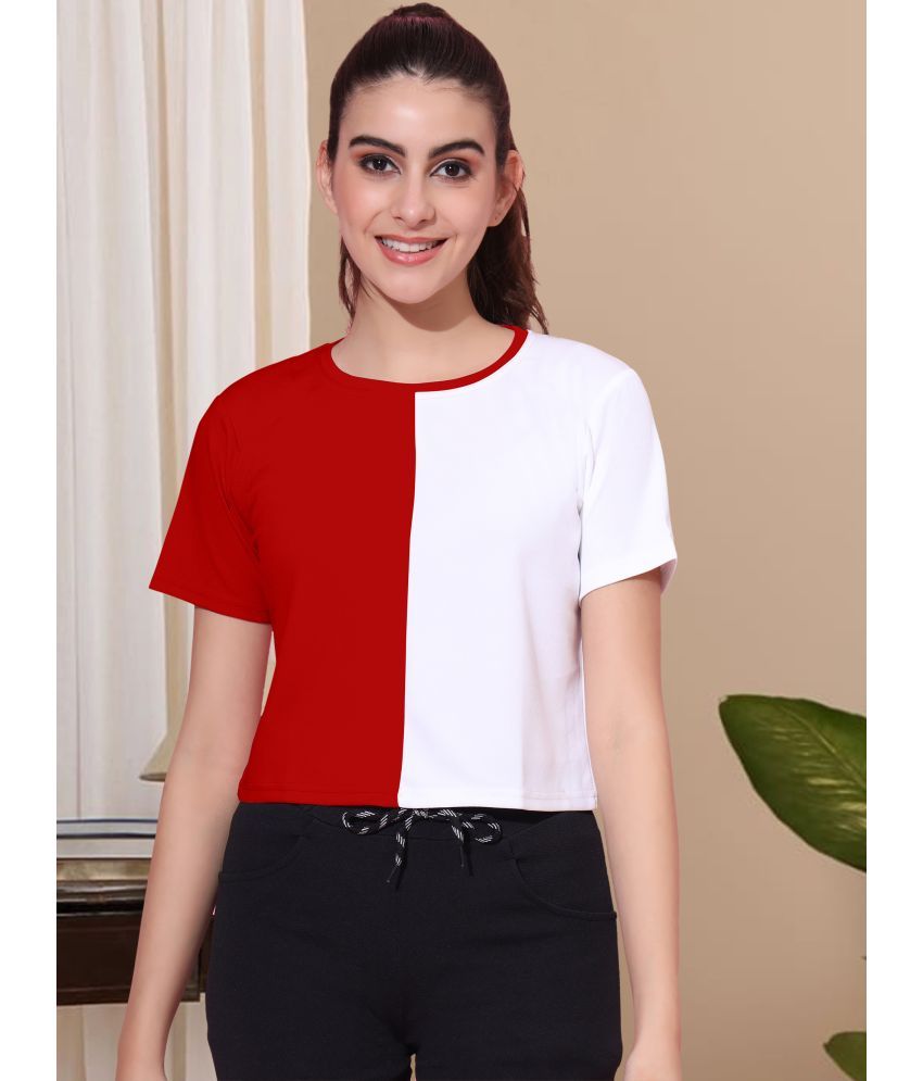     			DTR FASHION Red Cotton Blend Women's Crop Top ( Pack of 1 )