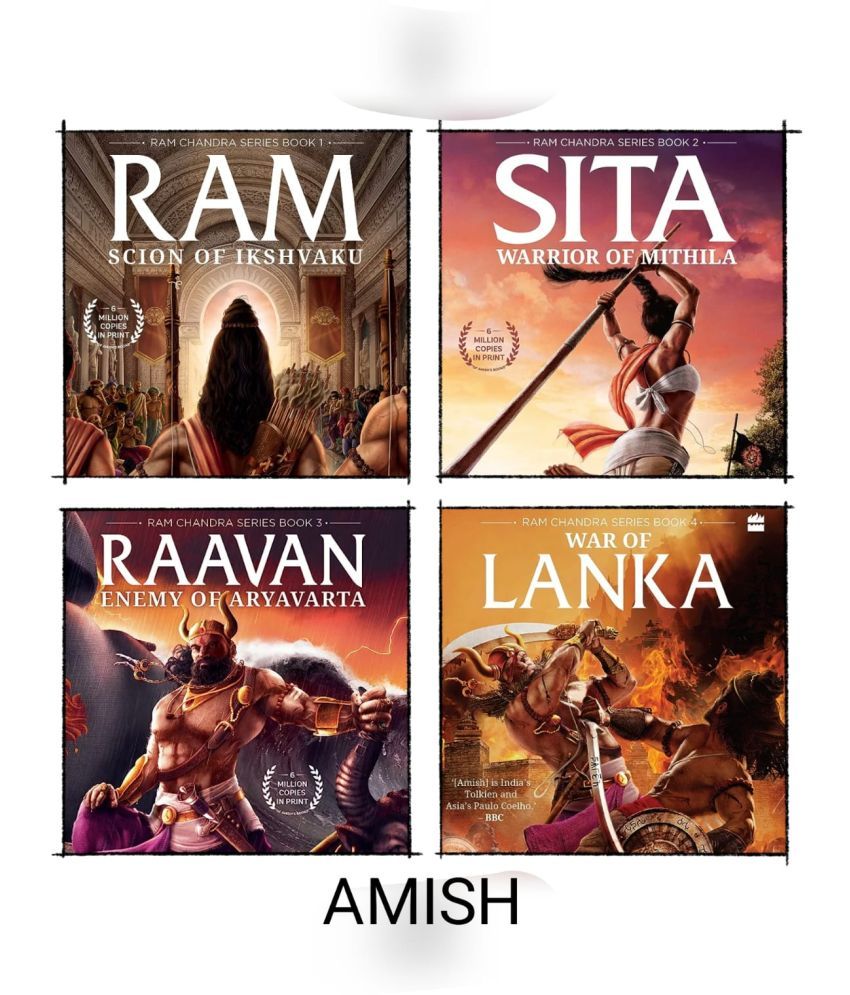     			The war of lanka + Ram + Ravan + Sita ( amish series 4 books combo )