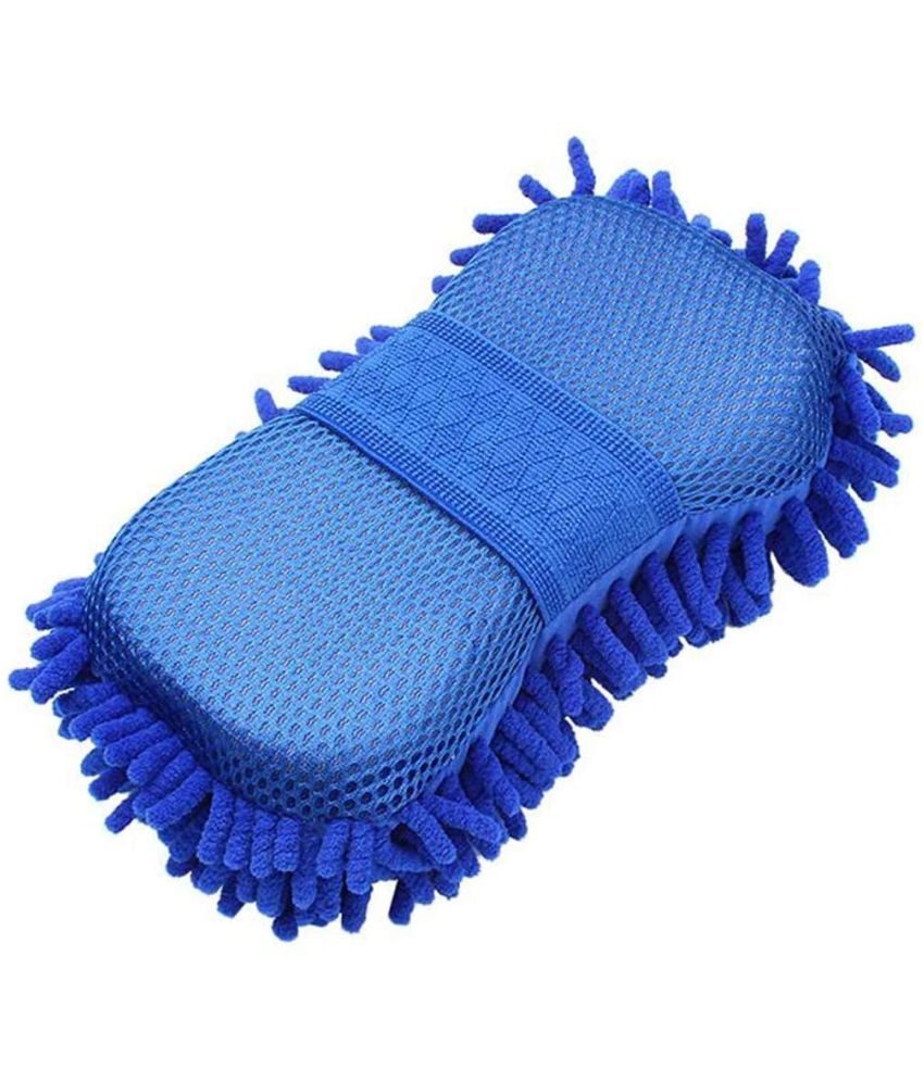     			Car Washing Sponge With Microfiber Washer Towel Duster For Cleaning Car. Bike Vehicle (Assorted ) (1)