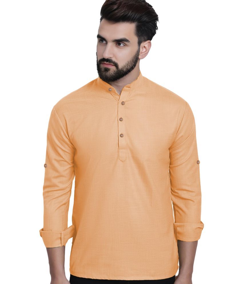     			Vida Loca Orange Cotton Men's Shirt Style Kurta ( Pack of 1 )