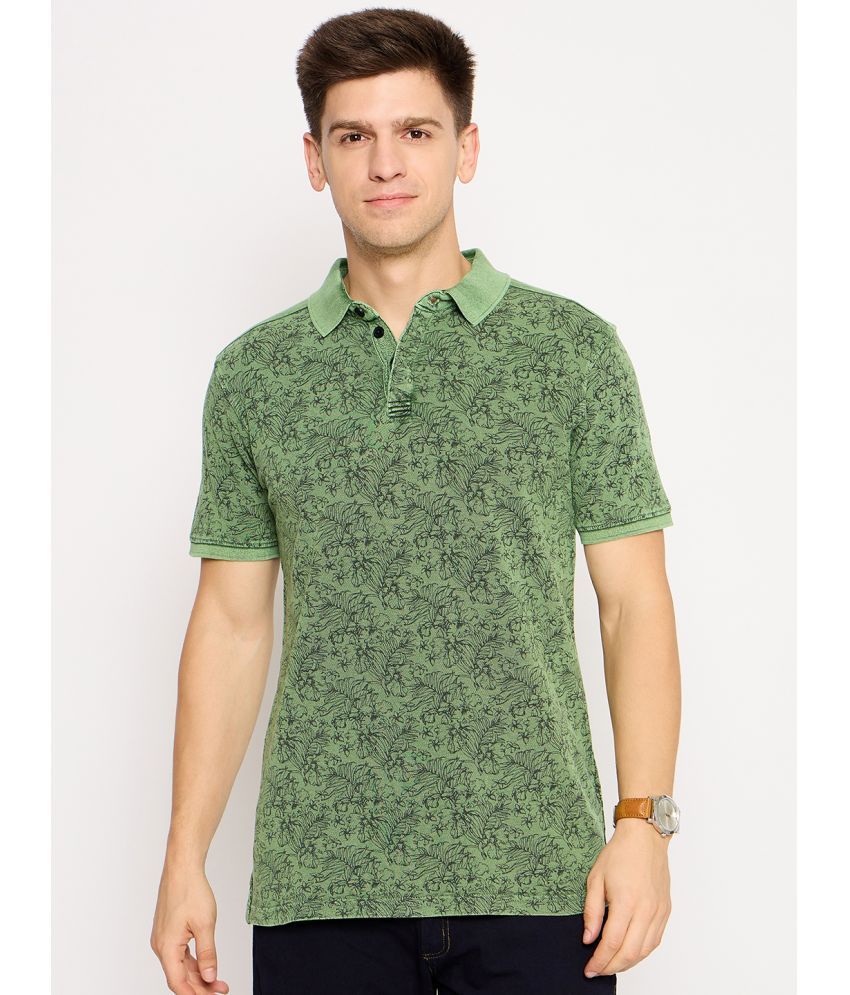     			Club York Pack of 1 Cotton Blend Regular Fit Printed Half Sleeves Men's Polo T Shirt ( Green )