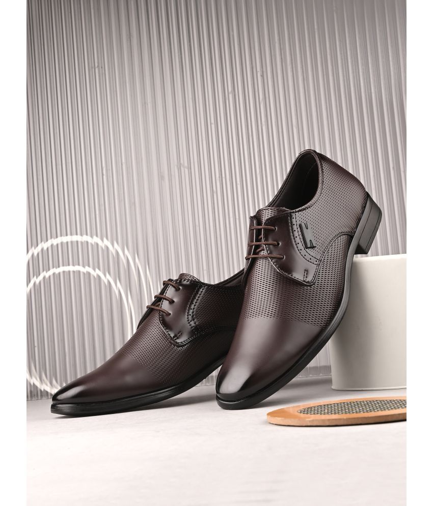     			JK Port Brown Men's Derby Formal Shoes