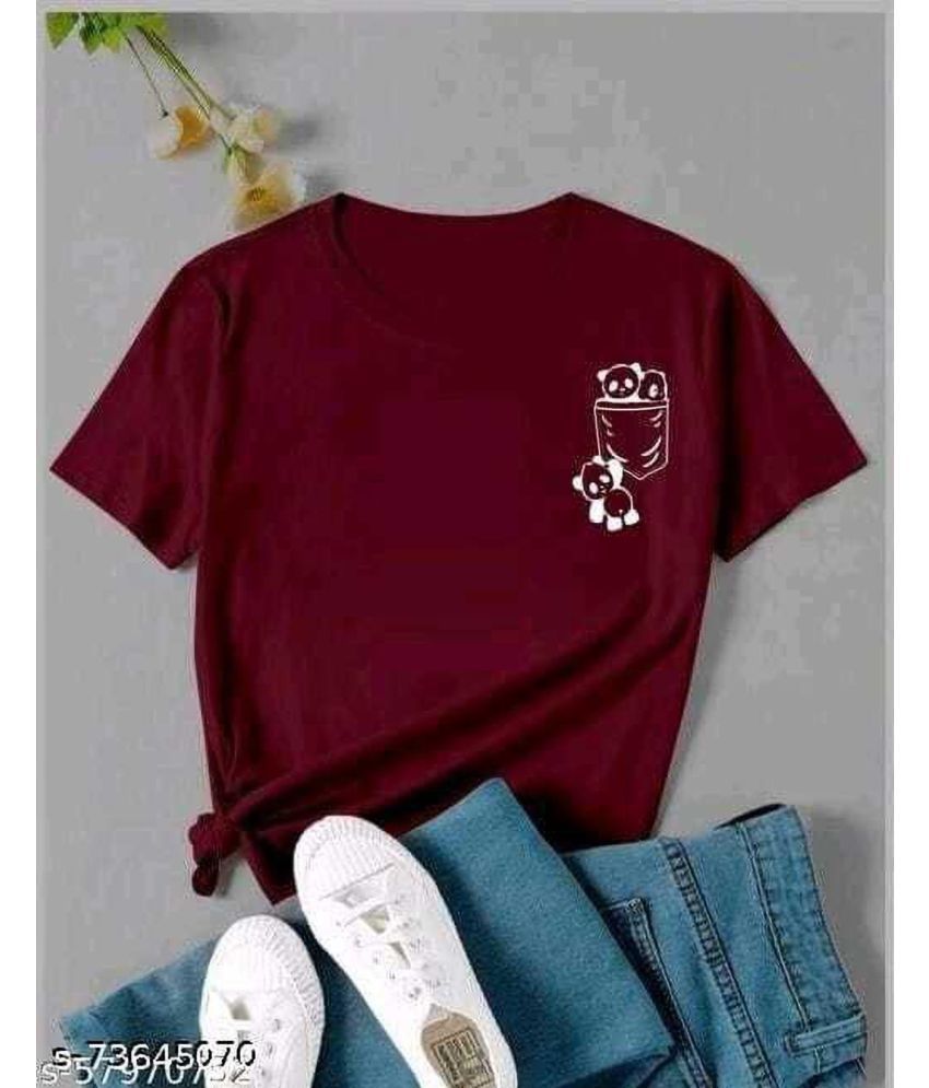     			Kashian Pack of 1 Cotton Blend Women's T-Shirt ( Maroon )