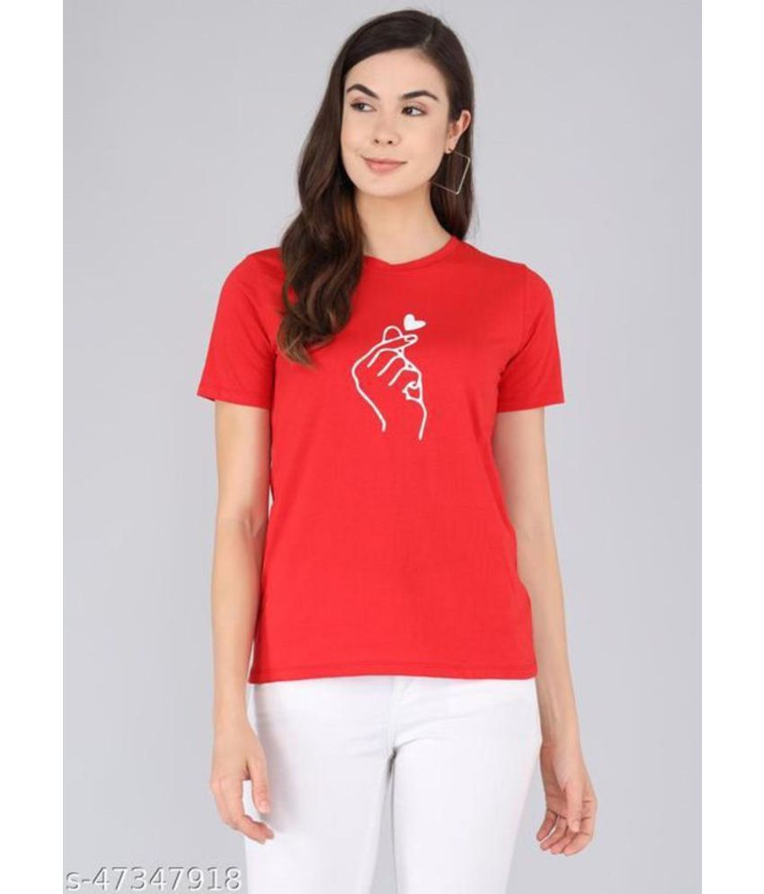     			Kashian Pack of 1 Cotton Blend Women's T-Shirt ( Red )