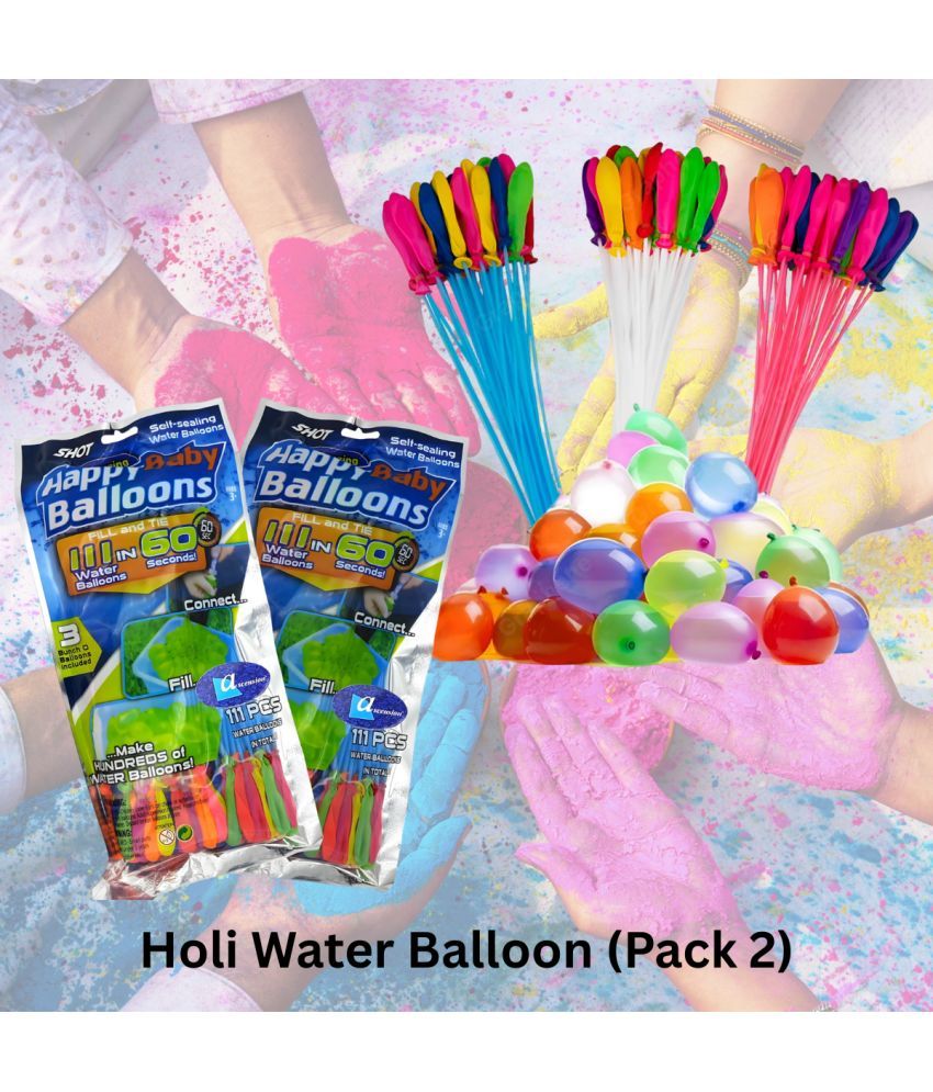     			(Pack 2) happy baby balloons,  water balloons, holi fuggaa, holi balloons, magic water balloons, 111 water ballons, water balloon, kids balloon, festival balloons, party balloons, balloon set, holi balloon