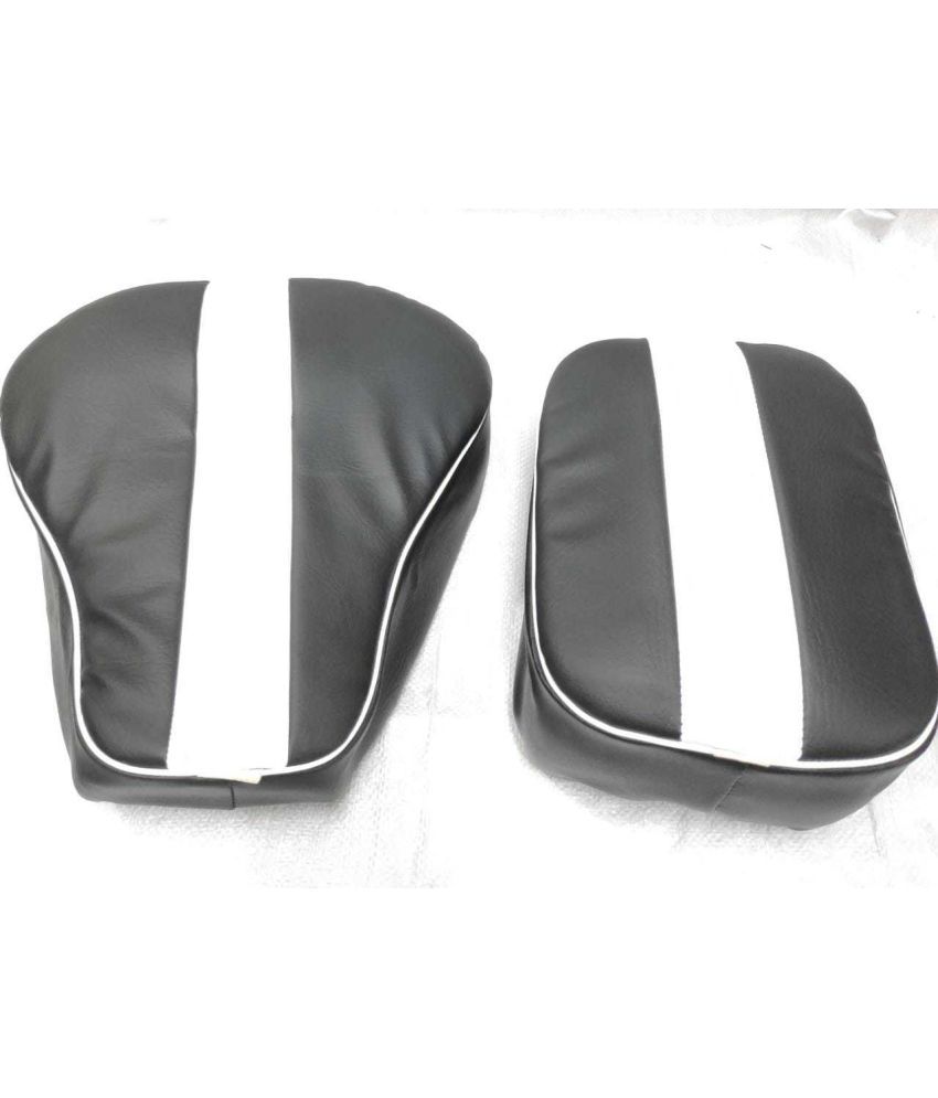     			Fancy Seat Cover Front & Rear Black ? White For Royal Infield Classic , Classic 350cc , Classic Chrome , Classic Desert Strom Split Bike Seat Cover For Royal Enfield Classic Chrome, Bullet Classic, Classic 350, Classic Desert Storm, Classic 500, Classic ()