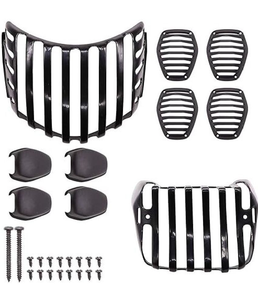     			Golden Fox HF Delux Headlight Tail Light Indicator Grill Cover Guard Protector021 Bike Headlight Grill (Black)