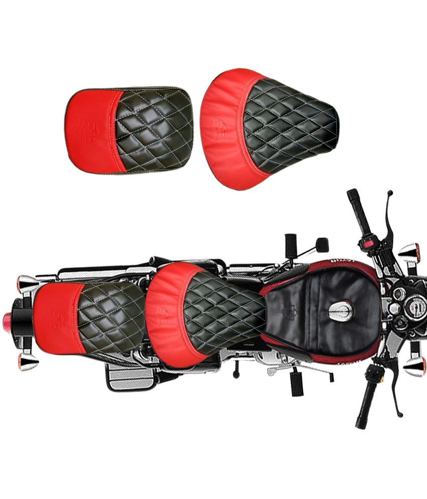     			Seat Cover Red And Black Check Fro Royal Enfield Classic ,Classic Chrome Split Bike Seat Cover For Royal Enfield Classic 350, Classic 500, Classic Chrome