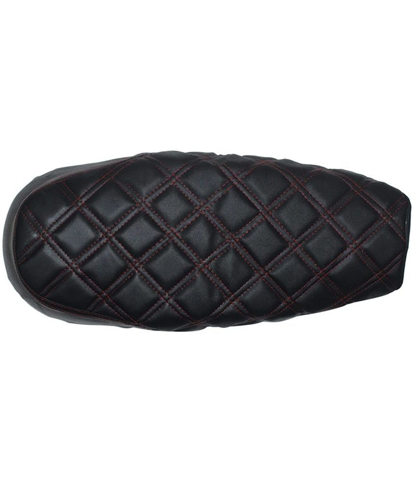     			Stylish Black with Red Thread Diamond Cut Design Seat Cover for Royal Enfield Interceptor 650 Single Bike Seat Cover For Royal Enfield NA ()