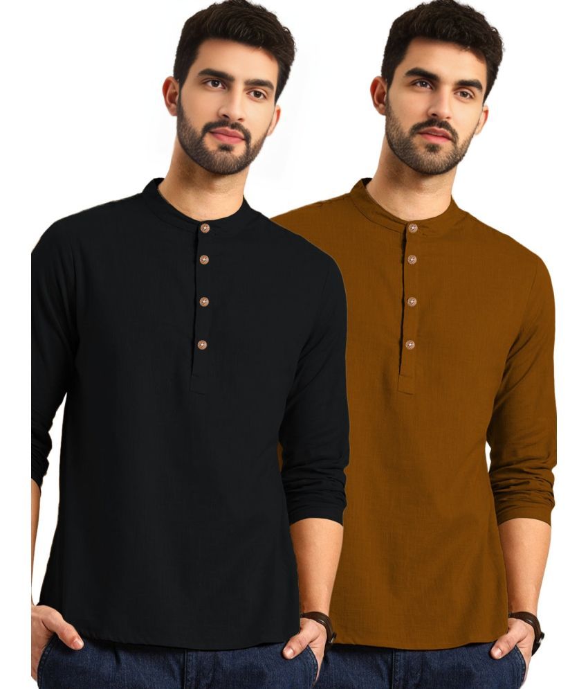     			Apektra Gold Cotton Blend Men's Regular Kurta ( Pack of 2 )