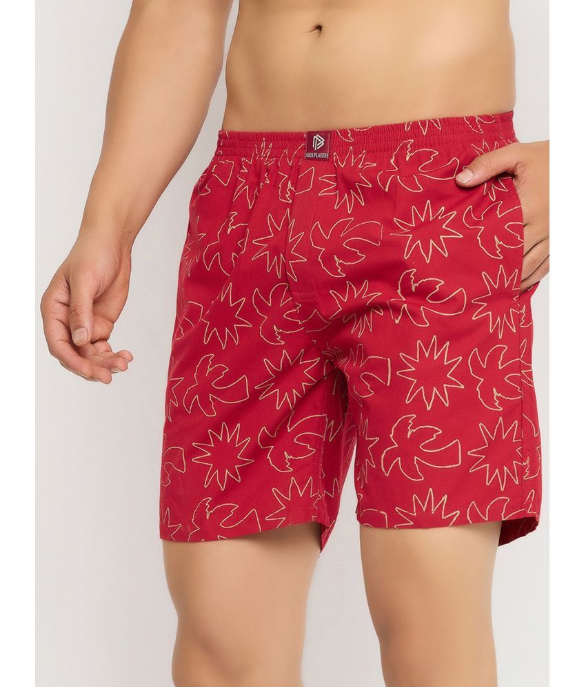     			John Players Pack of 1 Cotton Boxers For Men's ( Maroon )