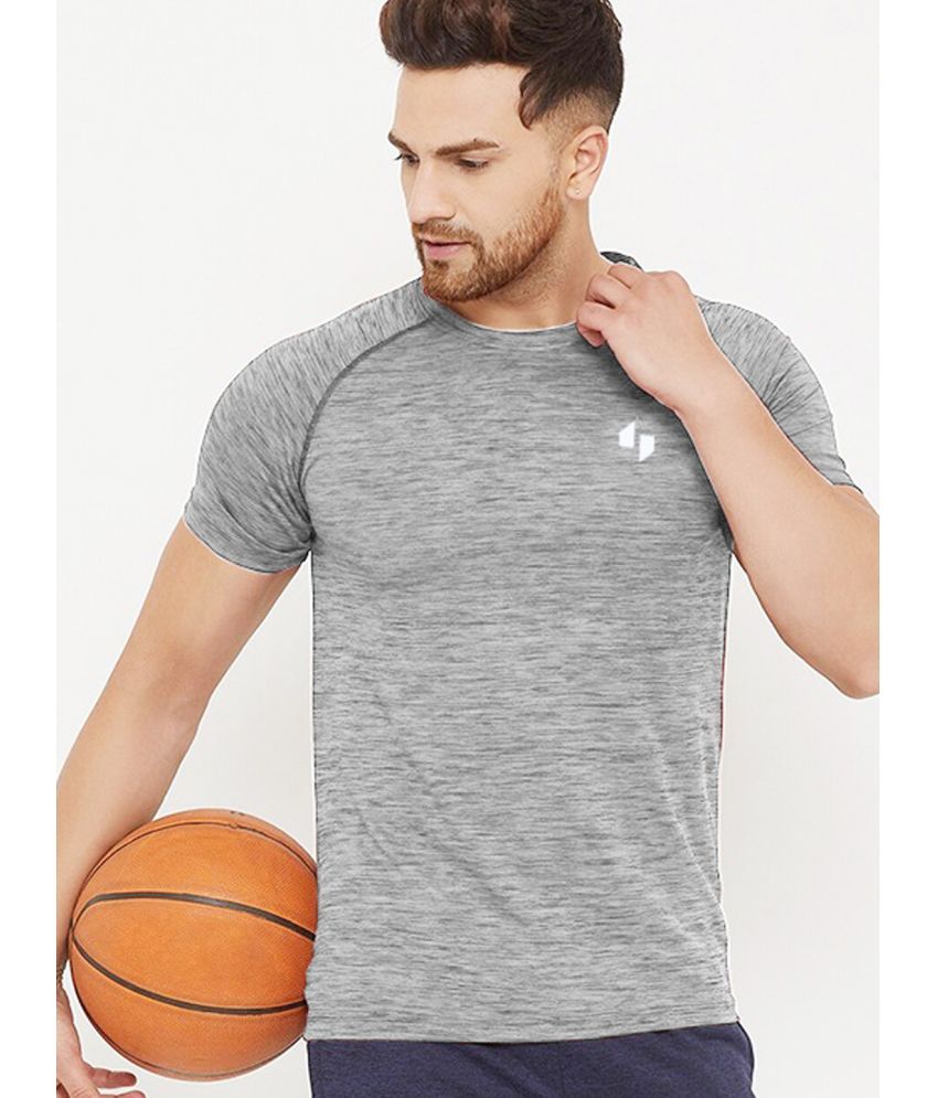     			BISHOP COTTON Grey Polyester Regular Fit Men's Sports T-Shirt ( Pack of 1 )