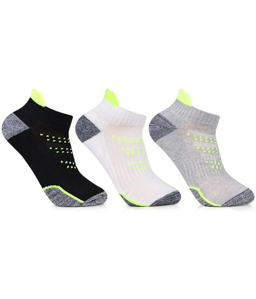     			Bonjour Retail Pack of 3 Women's Cotton Blend Ankle Length Socks ( Multicolor )