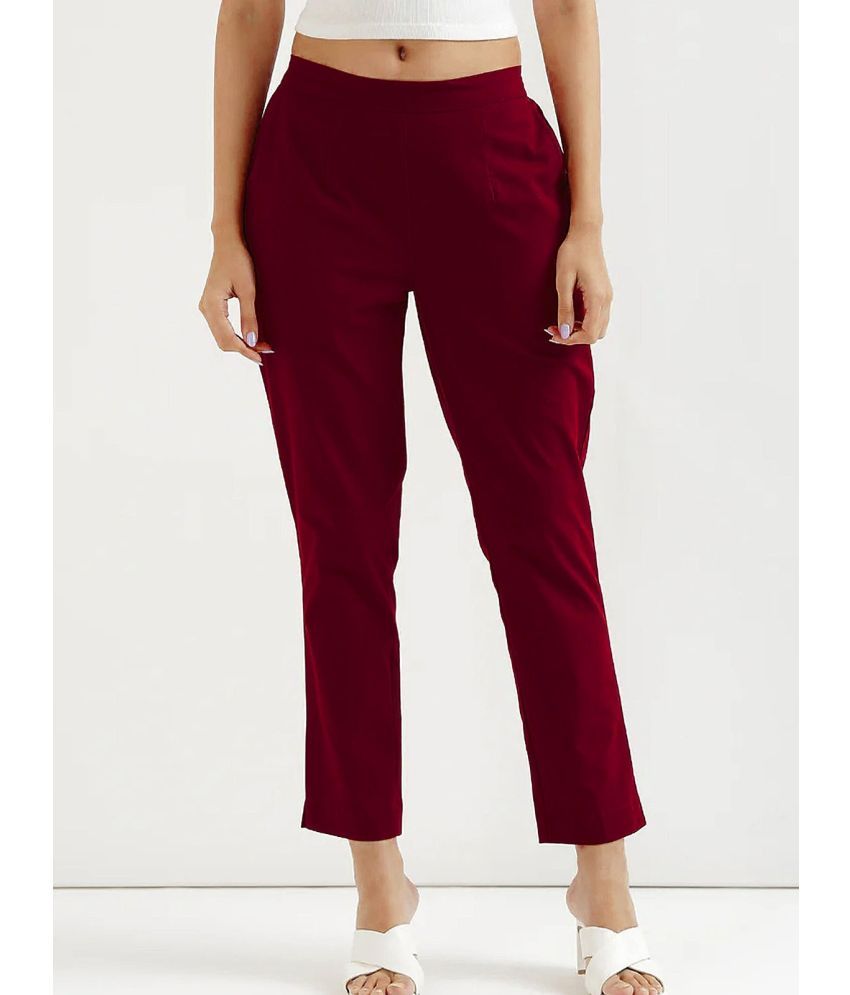     			Laadli Pack of 1 Cotton Blend Slim Women's Casual Pants ( Maroon )