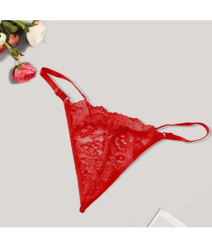     			VT VILLA Pack of 1 Lace Thongs For Women ( Red )