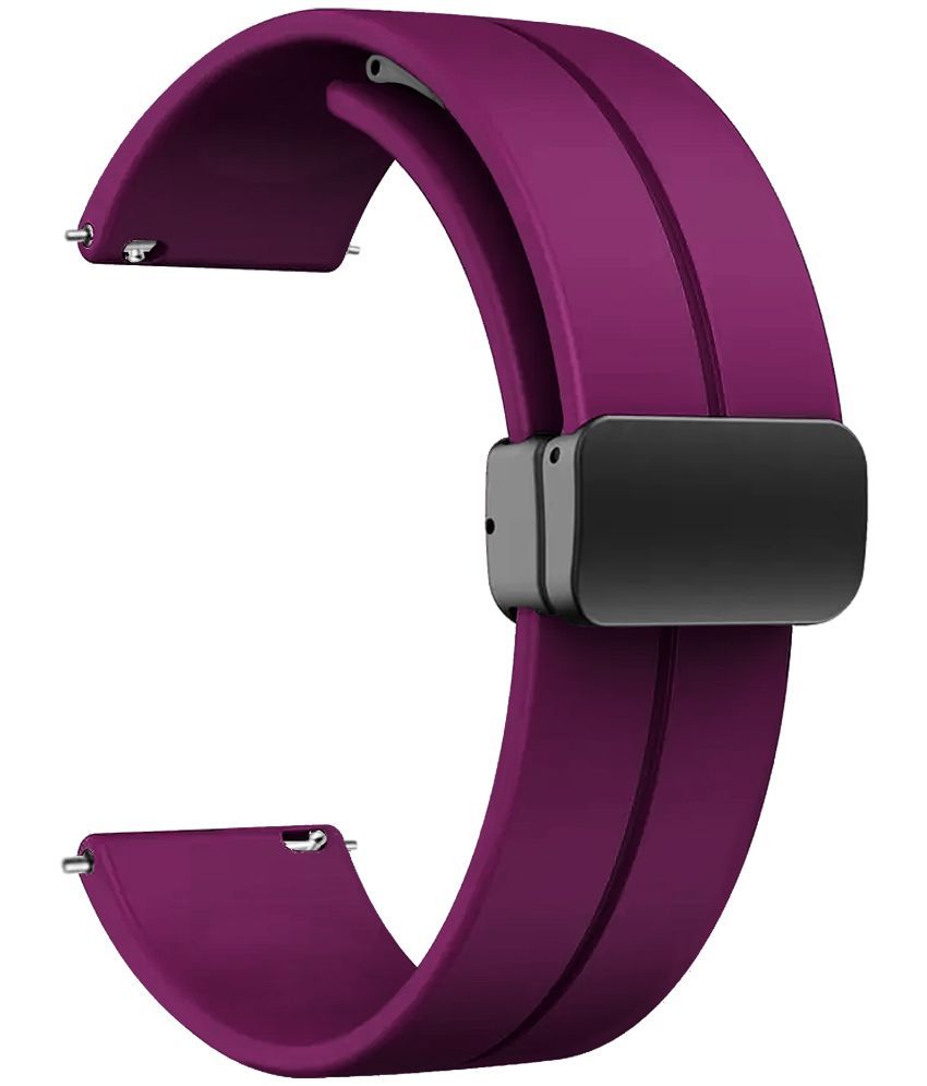     			ACM Watch Strap Silicone Belt Magnetic Clasp 22mm compatible with Noise Colorfit Victor 2 Smartwatch Sports Hook Band Purple